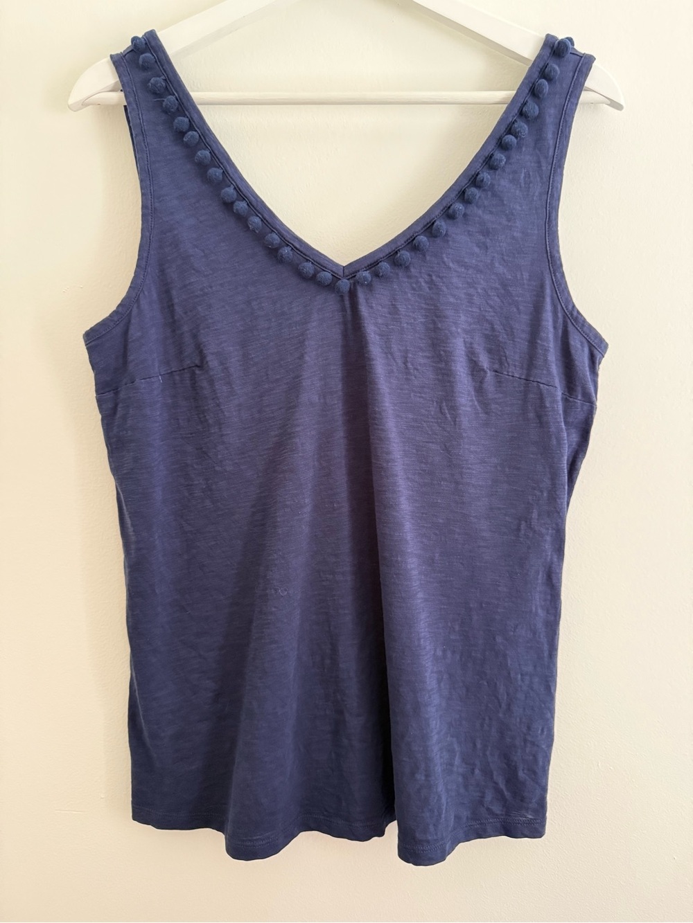 Lilly Pulitzer Pom Pom Trim Tank Top Navy Blue Medium